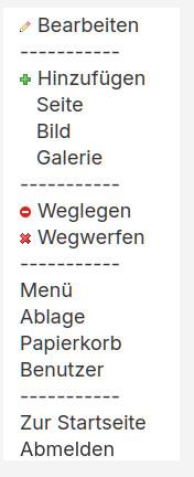 Das Bearbeiten Menü